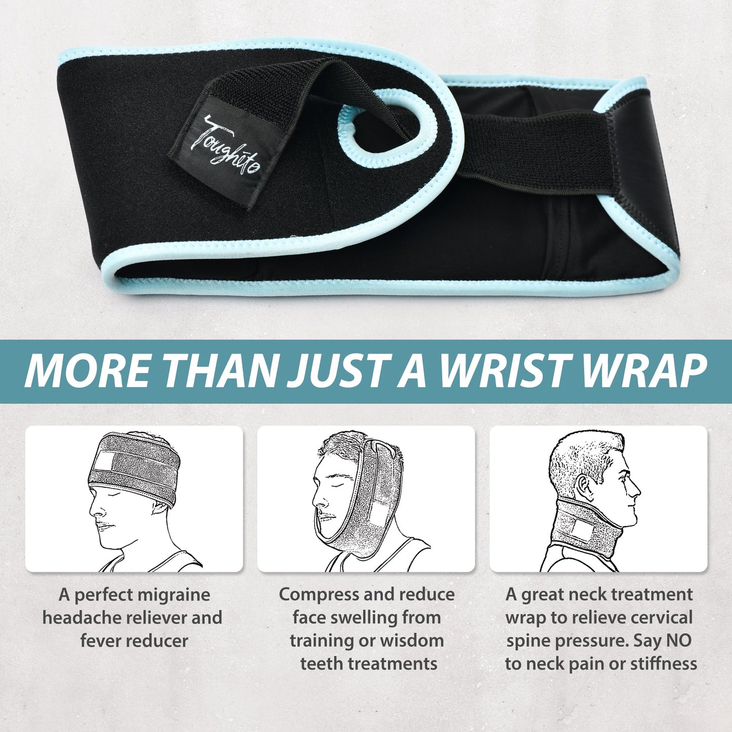 Multi-Purpose Ice Pack Wrap-Ice Pack for Wrist and Hand, Face and Head, Neck, Knee and Ankle