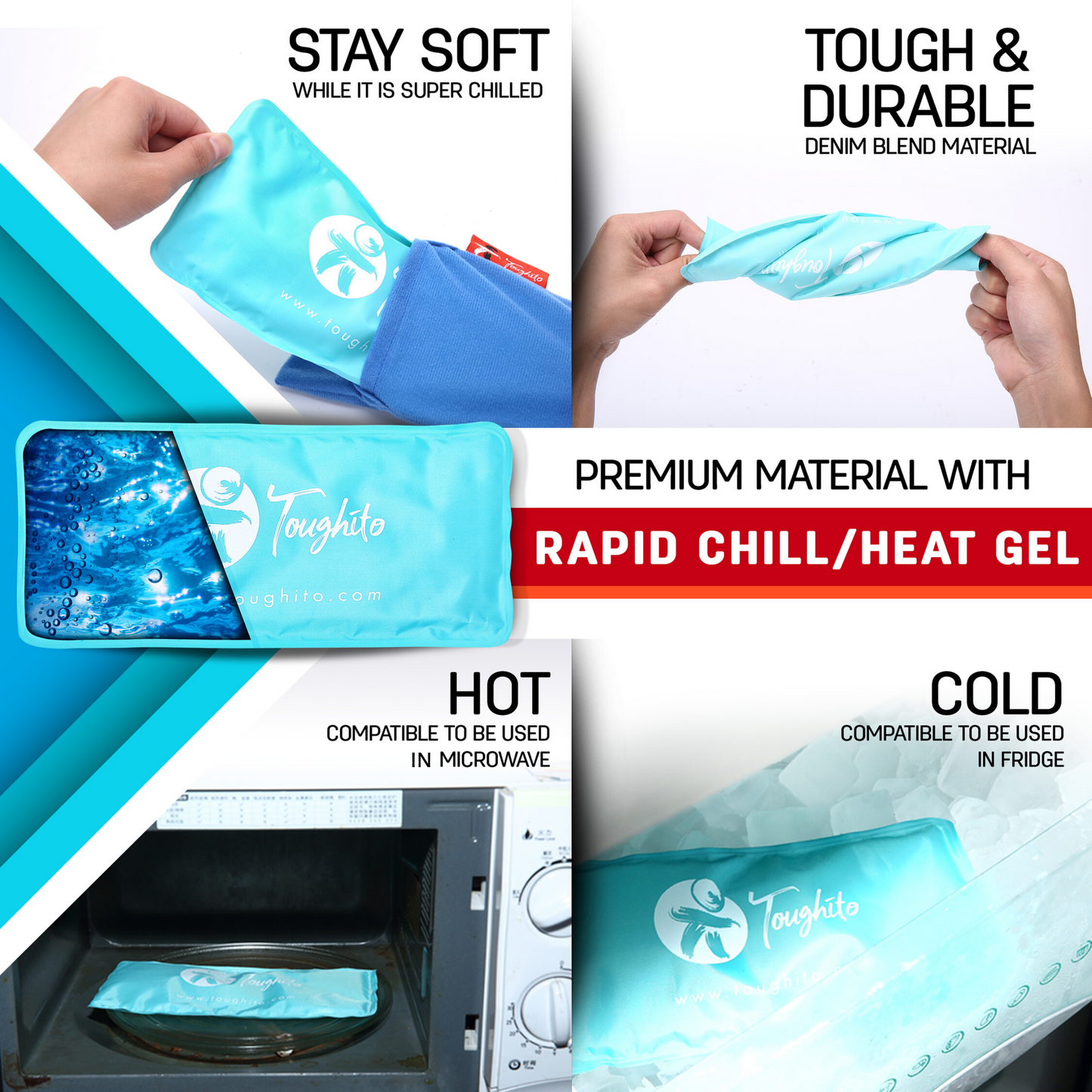 4 in 1 Knee Ice Pack Wrap, Recovery Therapy Hot and Cold Pack