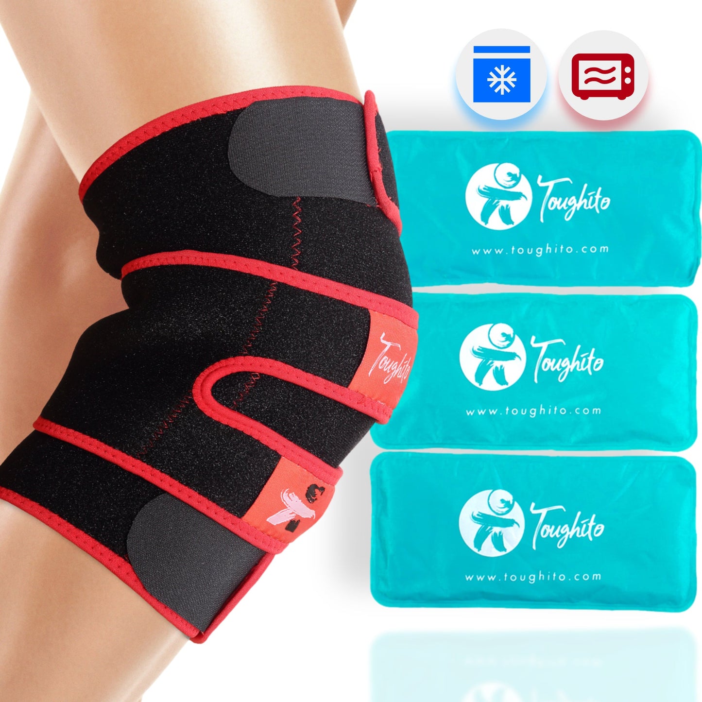 4 in 1 Knee Ice Pack Wrap, Recovery Therapy Hot and Cold Pack