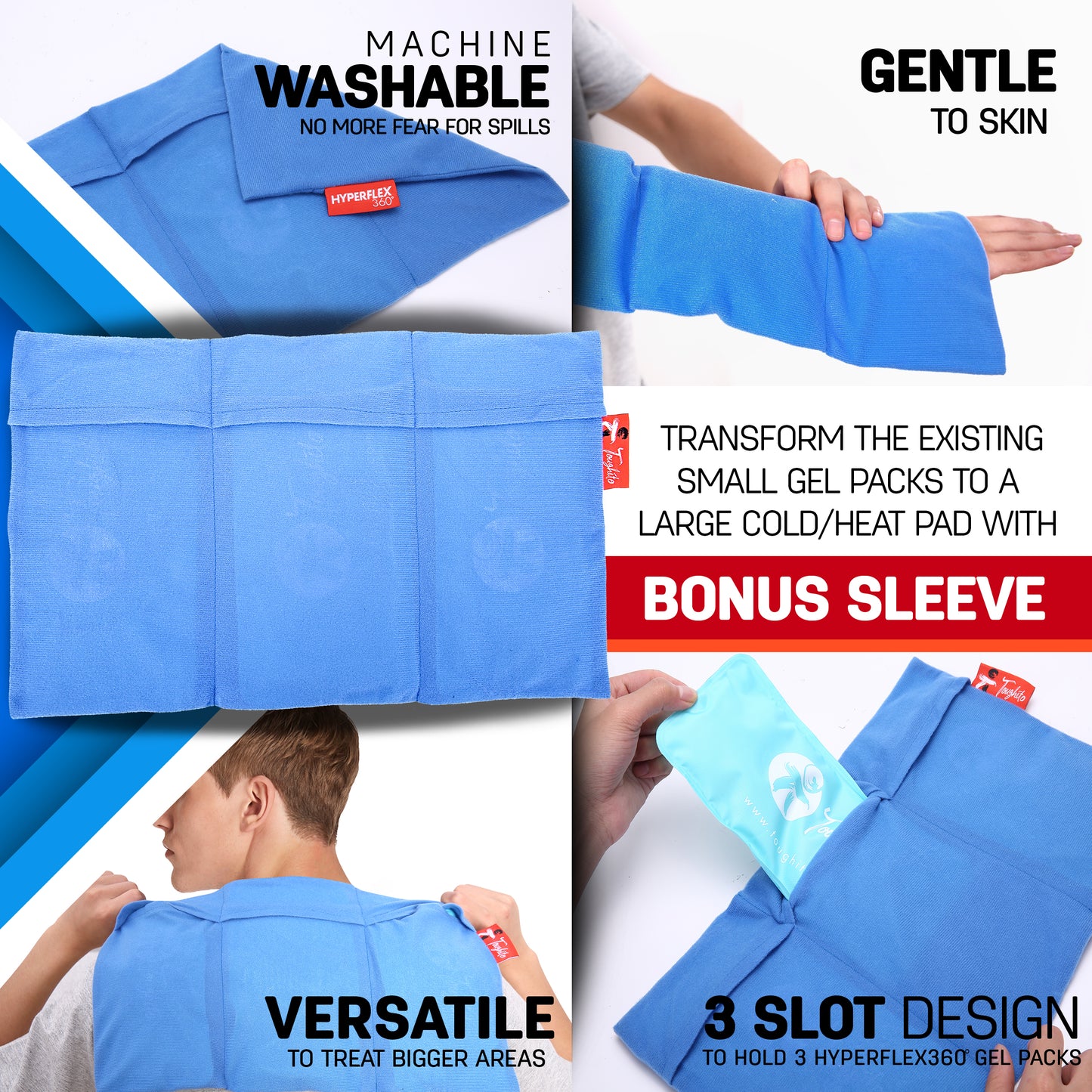 Ice Packs for Injury/Replacement Ice Pack for Toughito Hot and Cold Therapy Wraps.